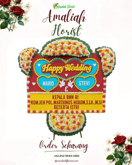 Papan Bunga Pernikahan Manyar